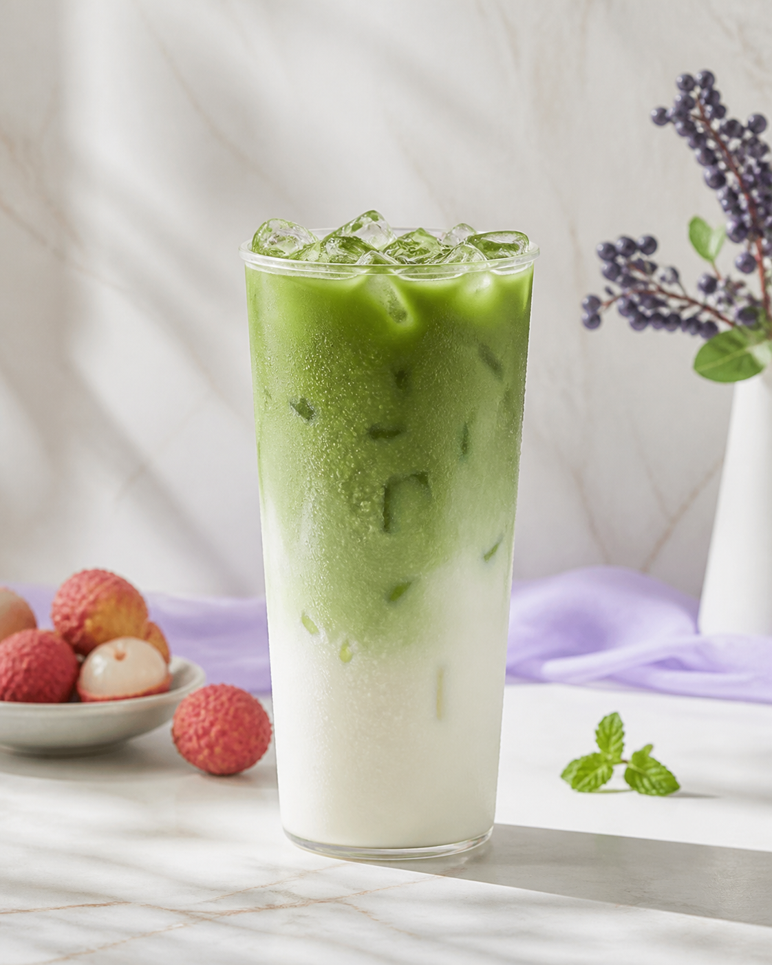 Iced matcha milk